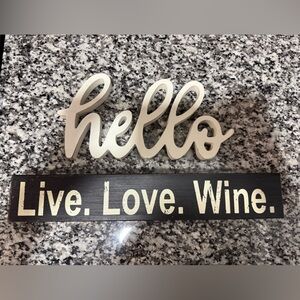 Hello and Live Love Wine Wall/Counter Decor